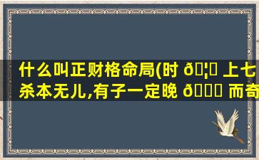 什么叫正财格命局(时 🦁 上七杀本无儿,有子一定晚 🐟 而奇)